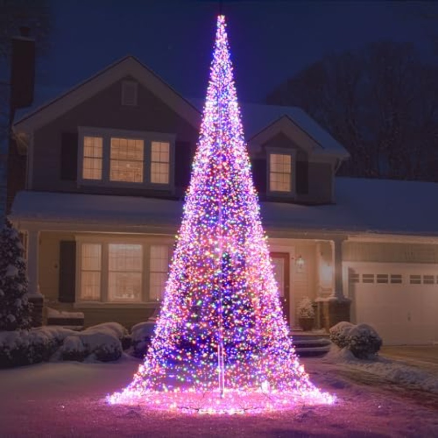 Outdoor Lighting Tree - Outdoor Flagpole LED Christmas Tree 33FT