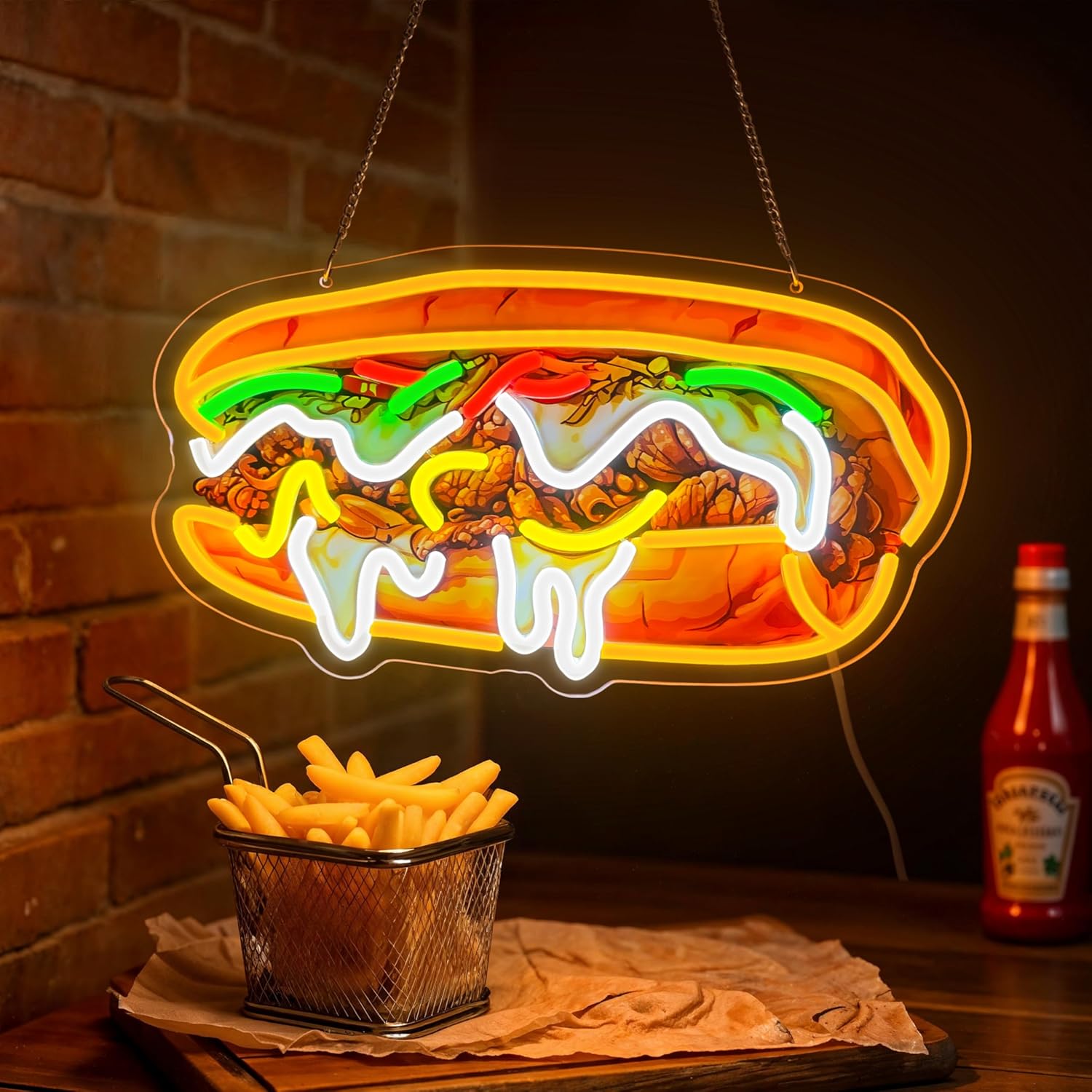 Outdoor Lighting Vendor - Philly Cheesesteak Neon Sign USB Powered