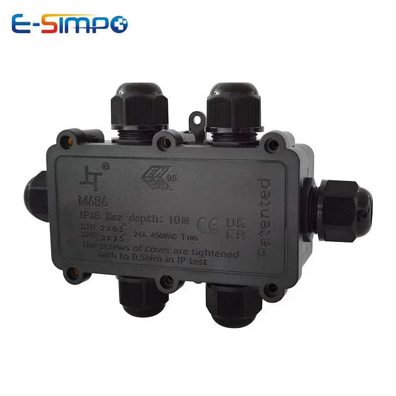 Outdoor Lighting Wire Connectors - 6Way 1IN5Out IP68 Underwater Power Cord