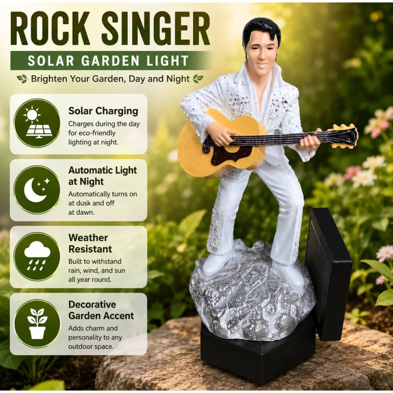 Elvis Solar Garden Statue Ligh - огляд і ціна Outdoor Lighting Vintage