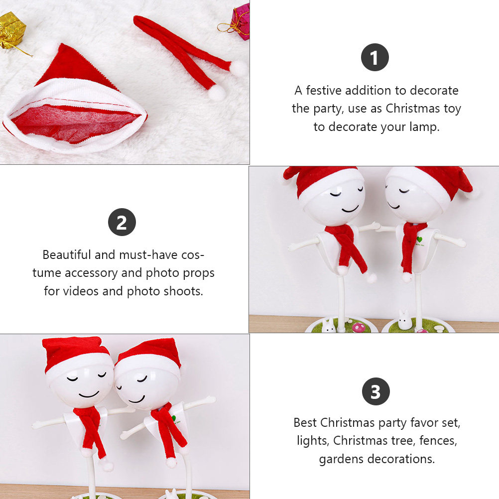 1Set Christmas Hat Scarf Decor - огляд і ціна Outdoor Lighting Tree