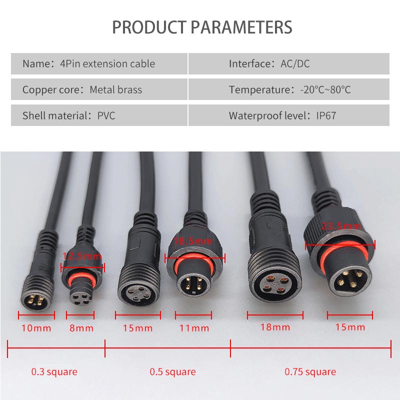 Male Famale Plug Cable 4Pin Wa - огляд і ціна Outdoor Lighting Wire Connectors