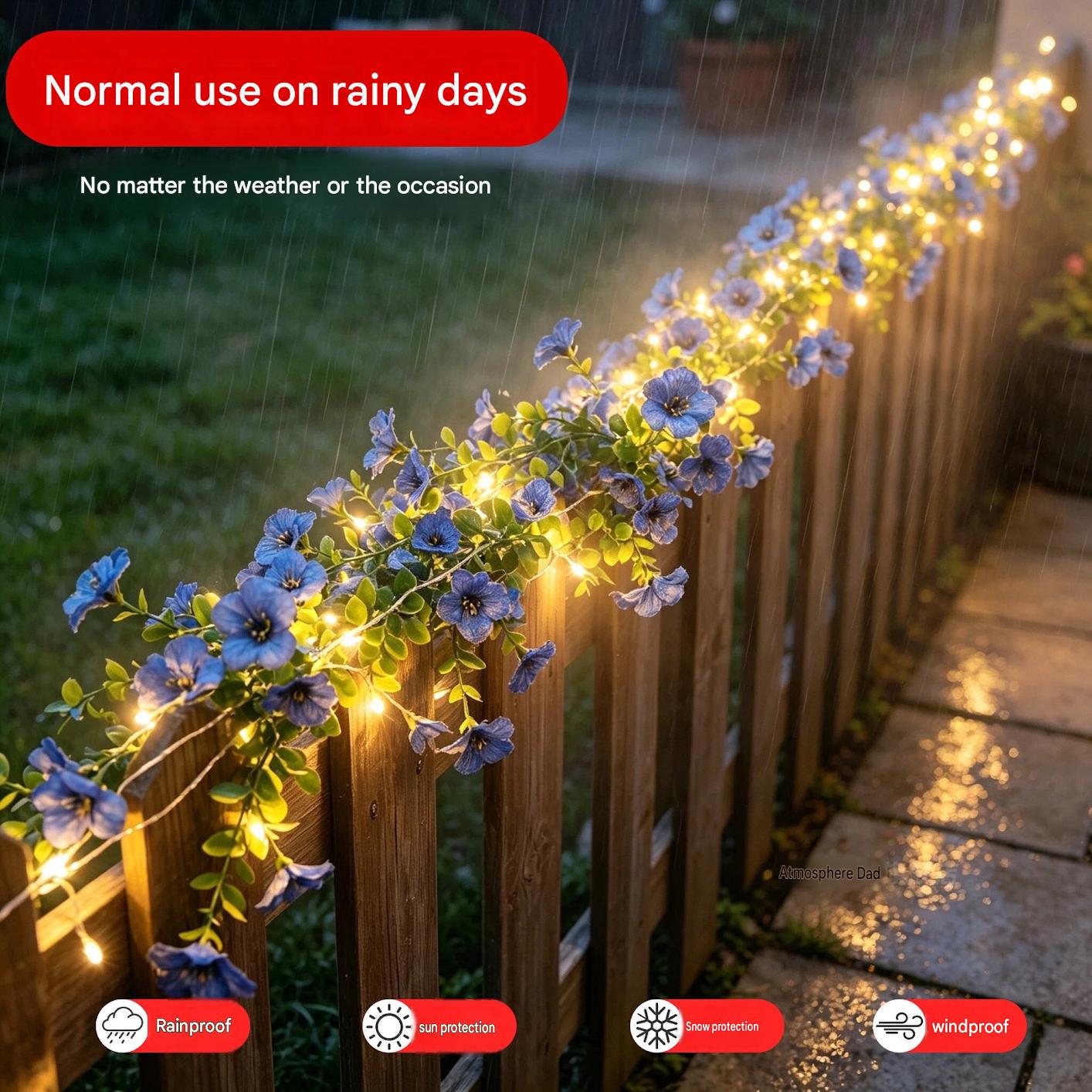 Solar Rose Vine String Lights  - огляд і ціна Outdoor Lighting For Fence