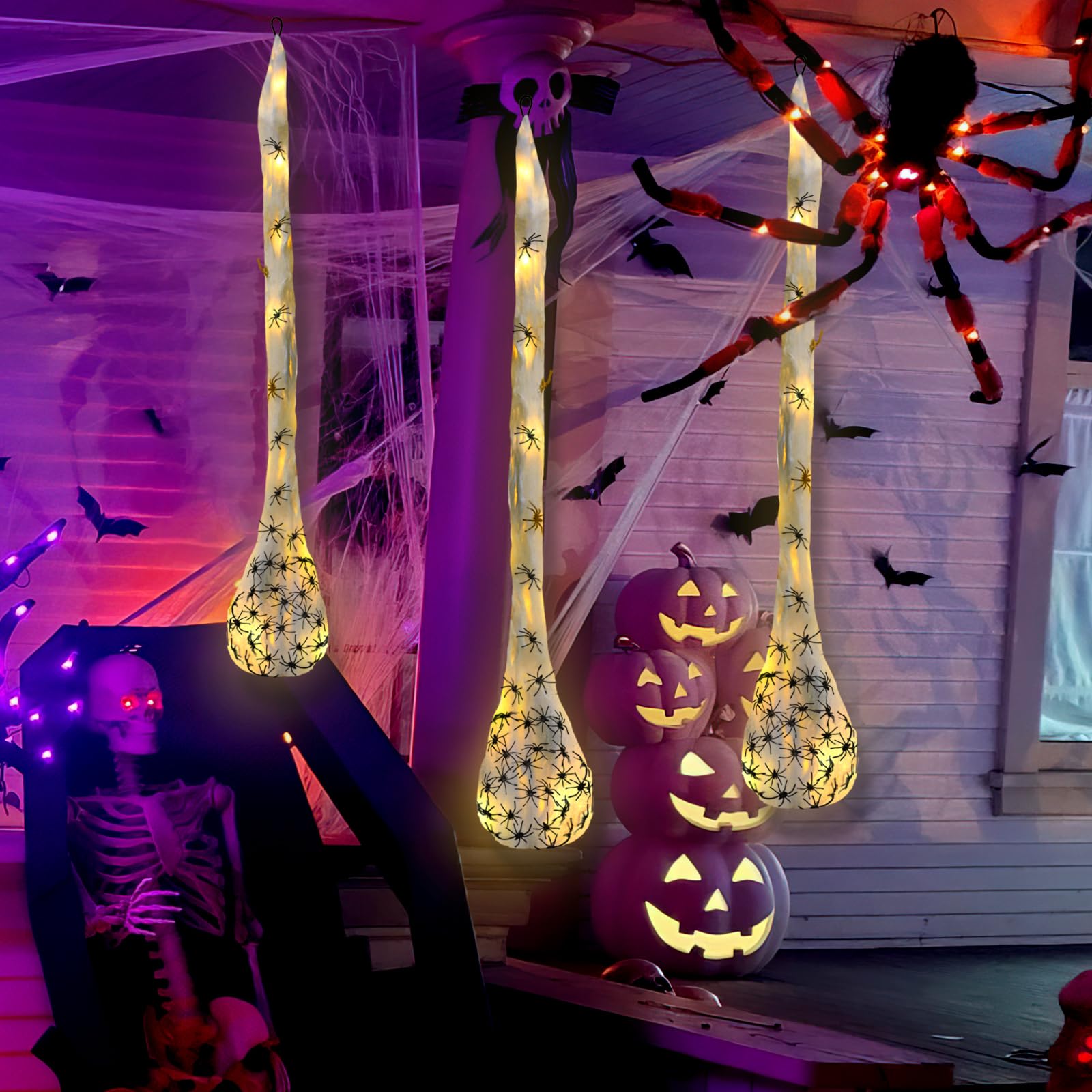 1-3Pcs Halloween Light Spider  - огляд і ціна Outdoor Lighting Tree