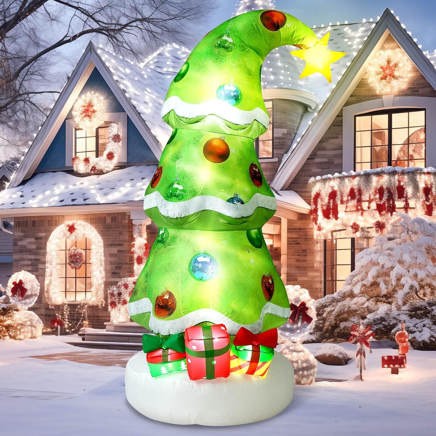 Lime Green 6.9ft Outdoor Infla - огляд і ціна Outdoor Lighting Tree