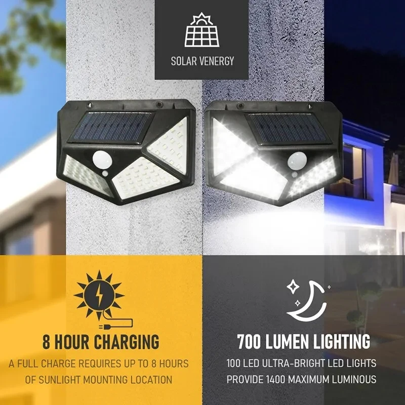 100Led Multifunctional Solar L - огляд і ціна Outdoor Lighting Motion Sensor