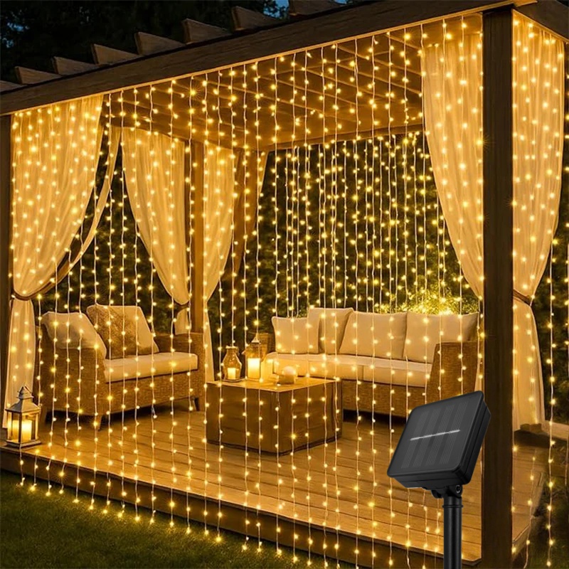 Outdoor Solar Curtain Light 3x - огляд і ціна Outdoor Lighting Diy