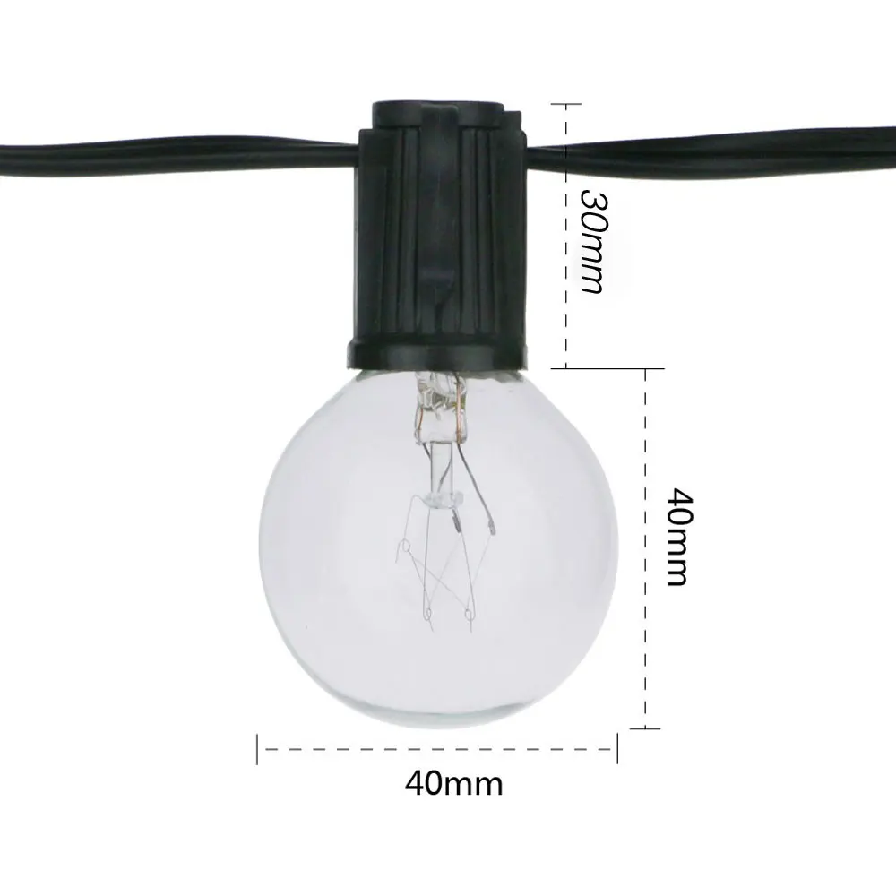 8M G40 Globe String Lights 25  - огляд і ціна Outdoor Lighting Vintage